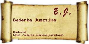 Bederka Jusztina névjegykártya